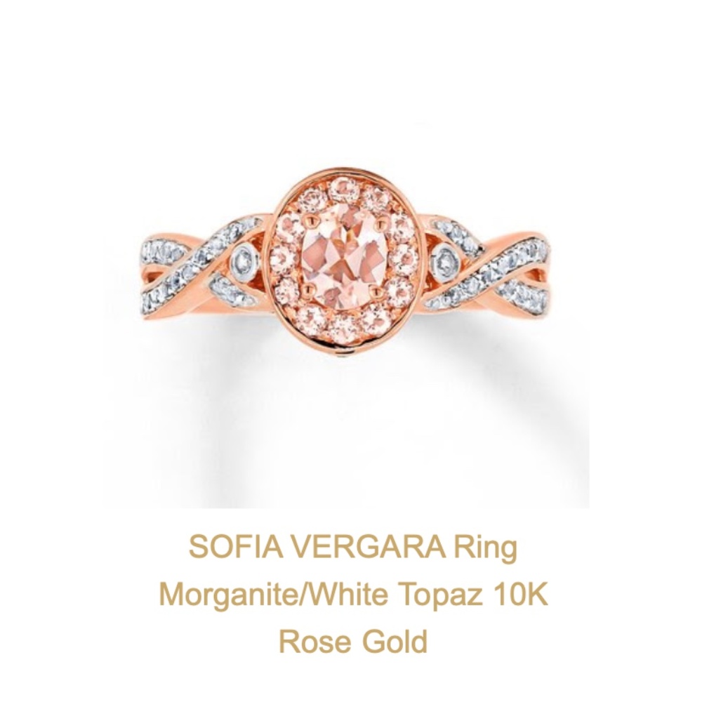 SOFIA VERGARA Ring Morganite/White Topaz 10K Rose